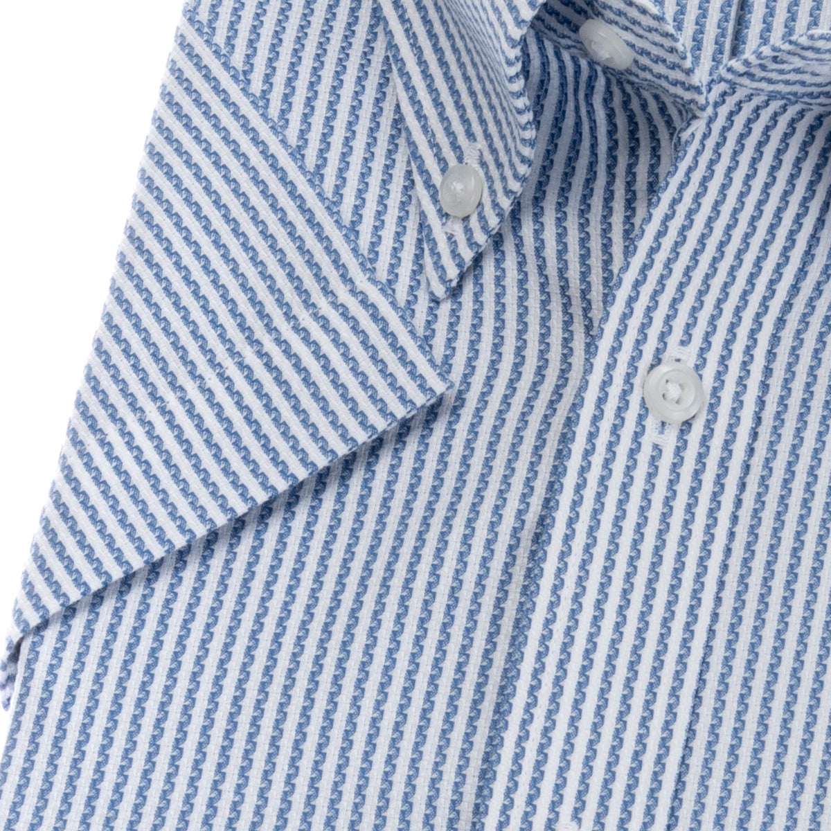 【半袖】99.9%細菌をカット<br>部屋干し対応ワイシャツ<br>立体感のあるストライプドビー