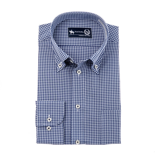 超軽量で重ね着でもラク♪<br>ストレッチ*ドライ*形態安定<br>ネイビーチェック