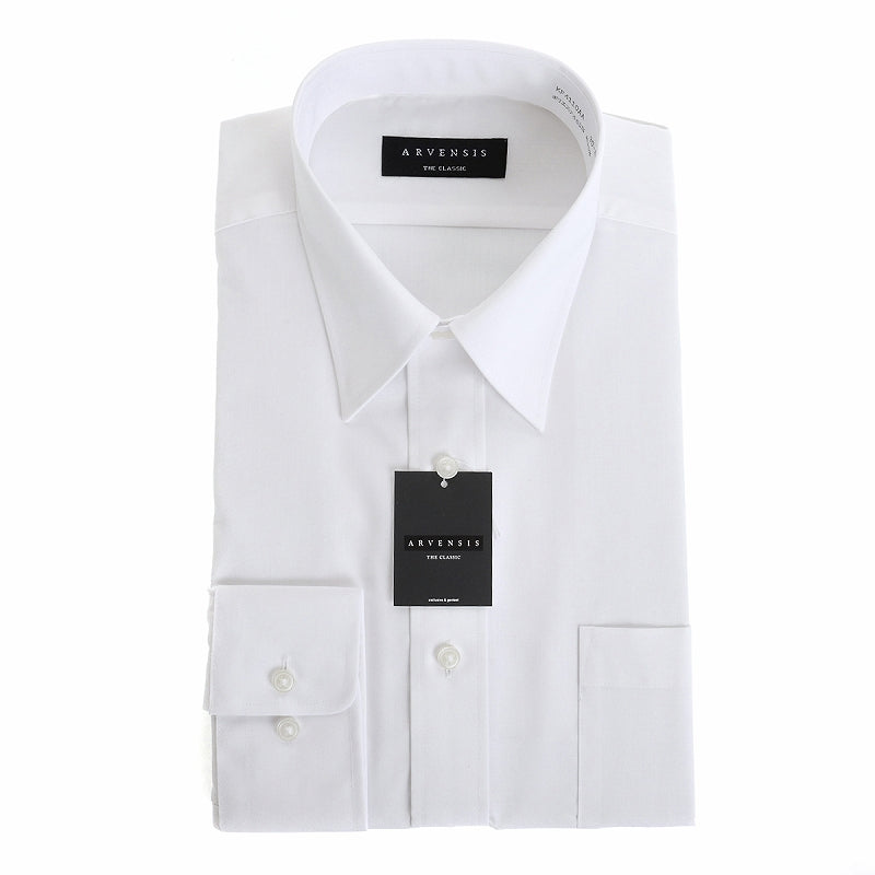 定番の白【Mサイズ】<br>レギュラーカラーシャツ<br>形態安定 長袖