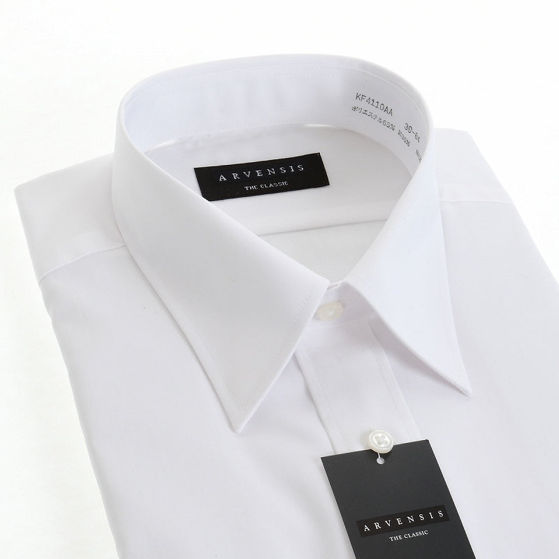 定番の白【Lサイズ】<br>レギュラーカラーシャツ<br>形態安定 長袖