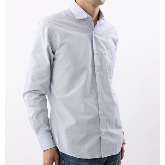 日本製 Premium|綿100%<br>大人きれいめカジュアル<br>爽やかなブルー刺し子ドビー