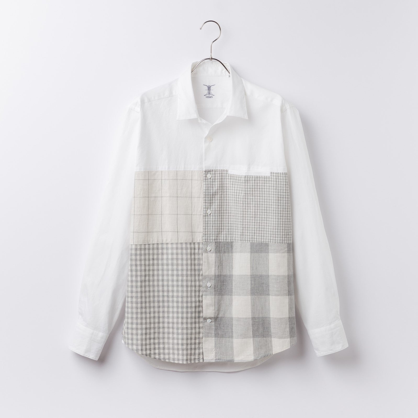 日本製カジュアルシャツ】 綿１００％｜グレーチェッククレイジー