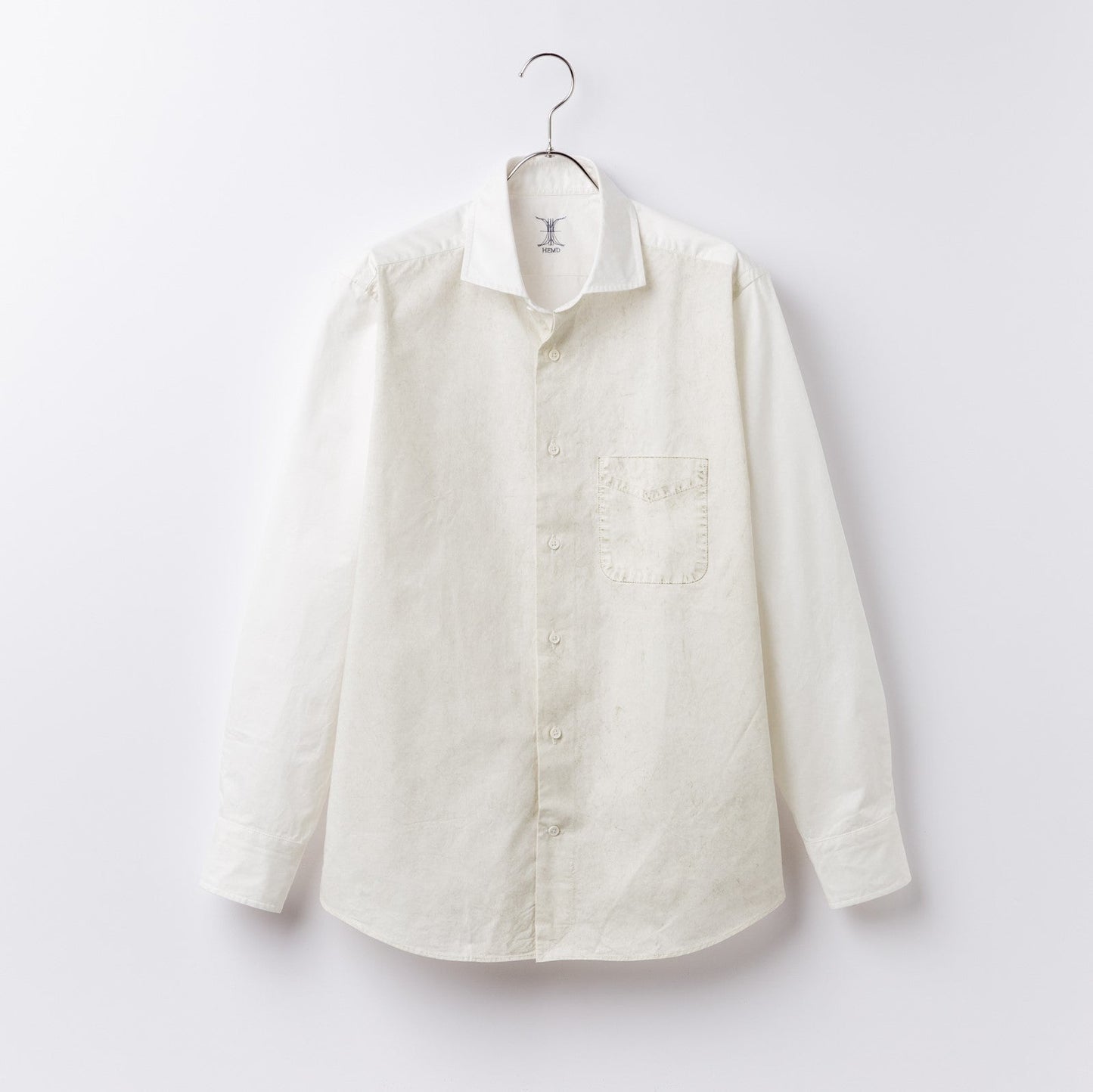 日本製 Premium|綿100%<br>デニム風パターンシャツ<br>しっかりとした生地感のタイプライター