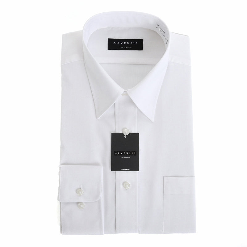 定番の白【Ｍサイズ】<br>レギュラーカラーシャツ<br>形態安定 長袖