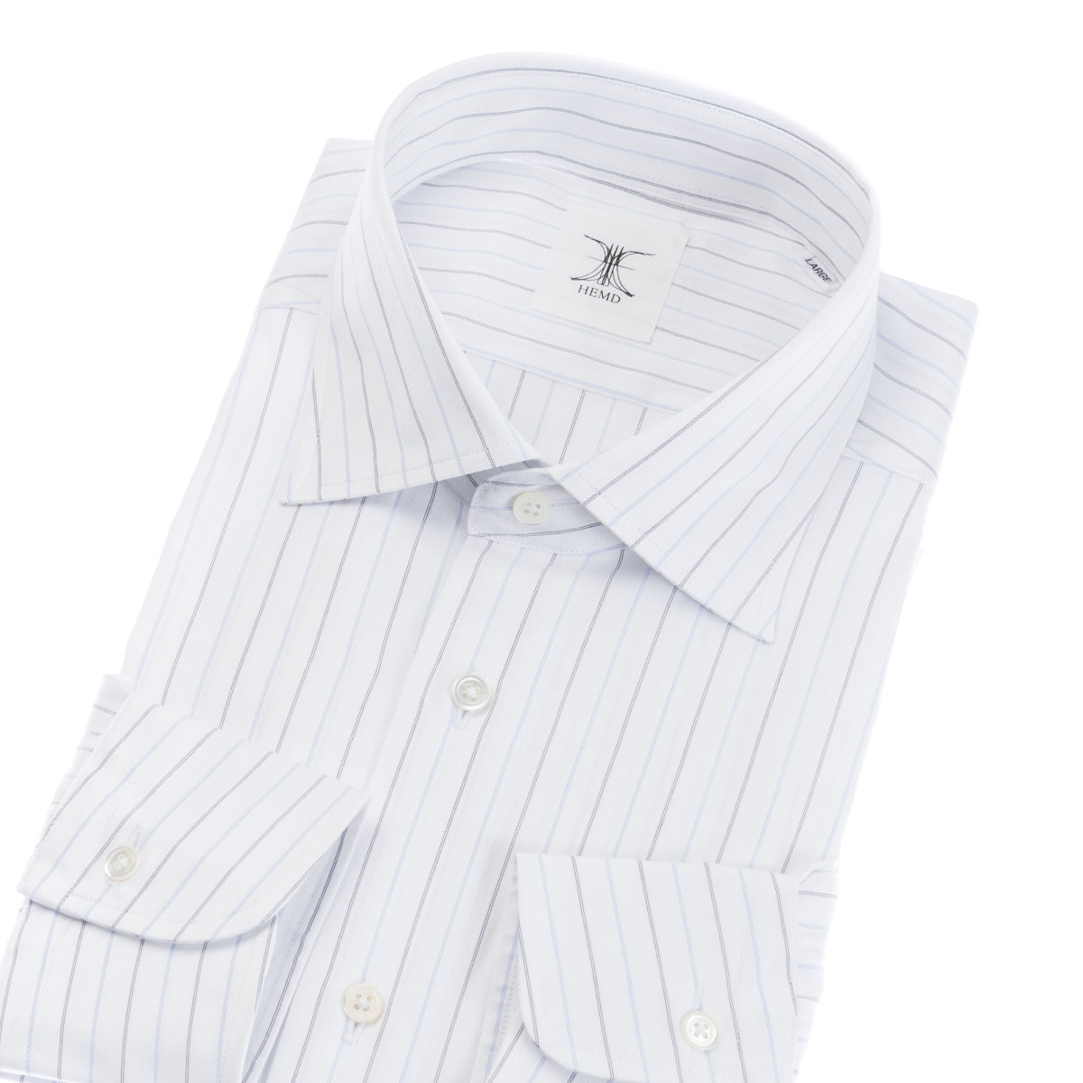日本製 Premium, 綿100％ 知的なペンシルストライプ, 綿本来の柔らかさ 長袖