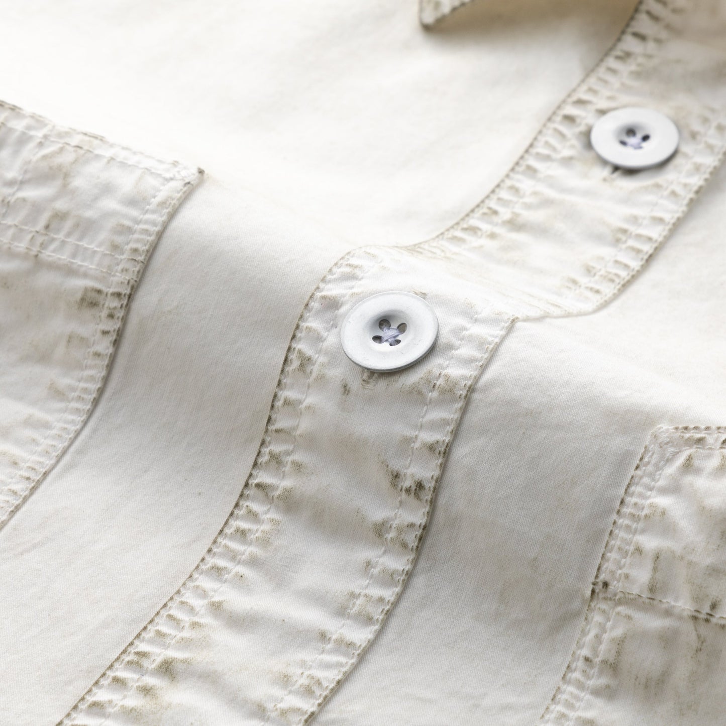 日本製 Premium｜綿100％<br>ヴィンテージ染めシャツジャケット<br>ワークテイストWポケット仕様