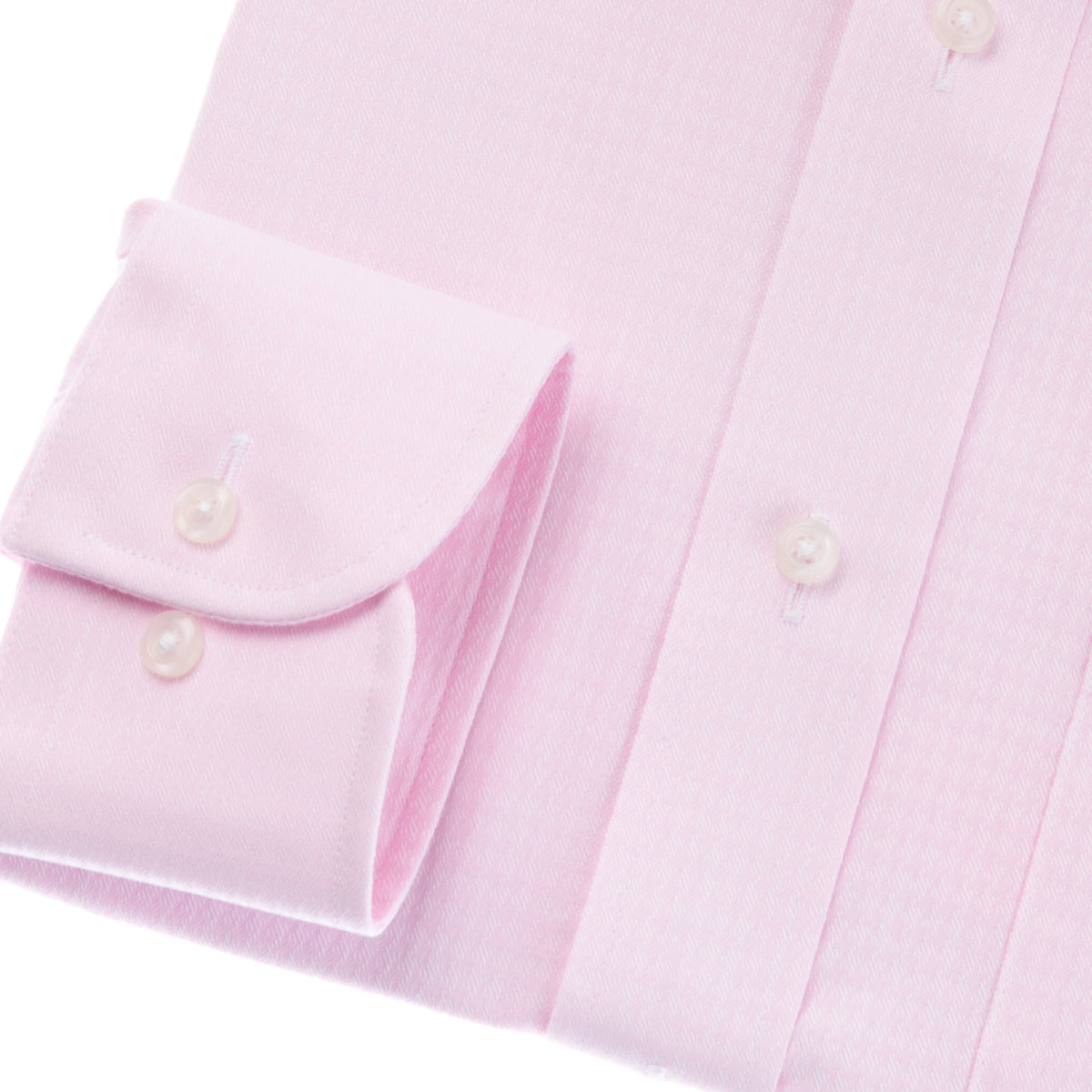 ブライトカラー【ピンク】<br>鮮やかな千鳥格子柄ドビー<br>形態安定 長袖