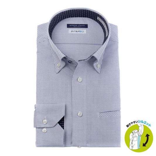 大容量胸ポケ-ピタッポ-<br>+ 脇マチつきでスリム見え!<br>ON/OFF使えるグラフチェック