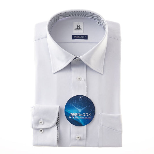 肌見えガードで好感度アップ!<br>ノンアイロン|ストレッチ<br>快適ニットシャツ【グレー】